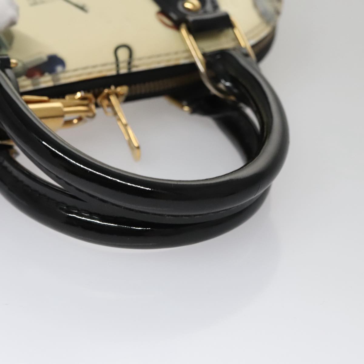 Louis Vuitton Alma Bb Ecru Patent Leather Handbag (Pre-Owned)