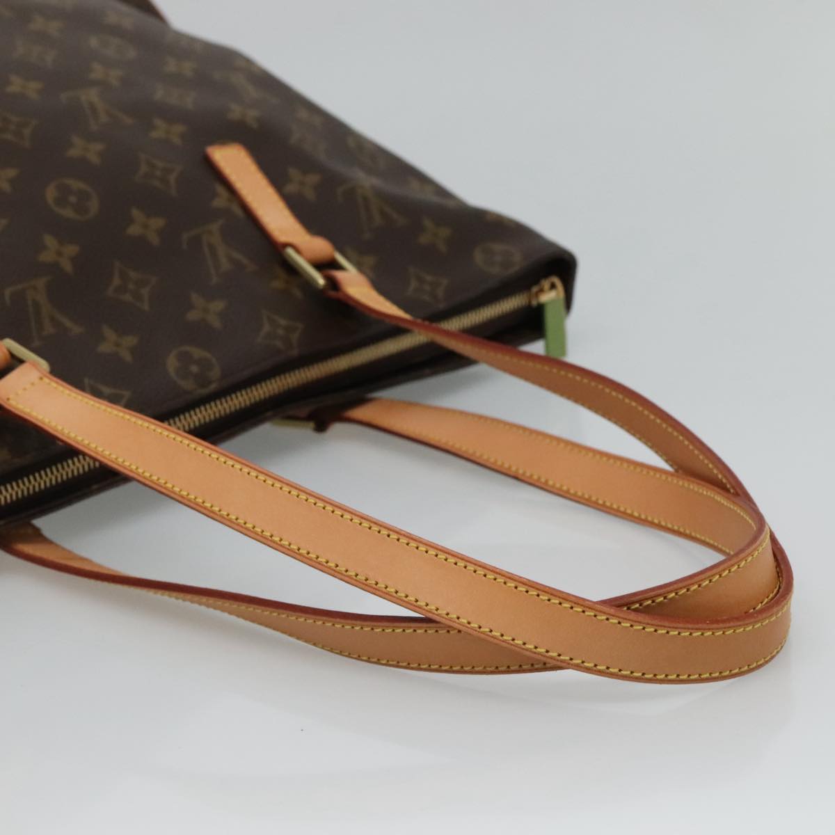 Louis Vuitton Cabas Mezzo Brown Canvas Tote Bag (Pre-Owned)
