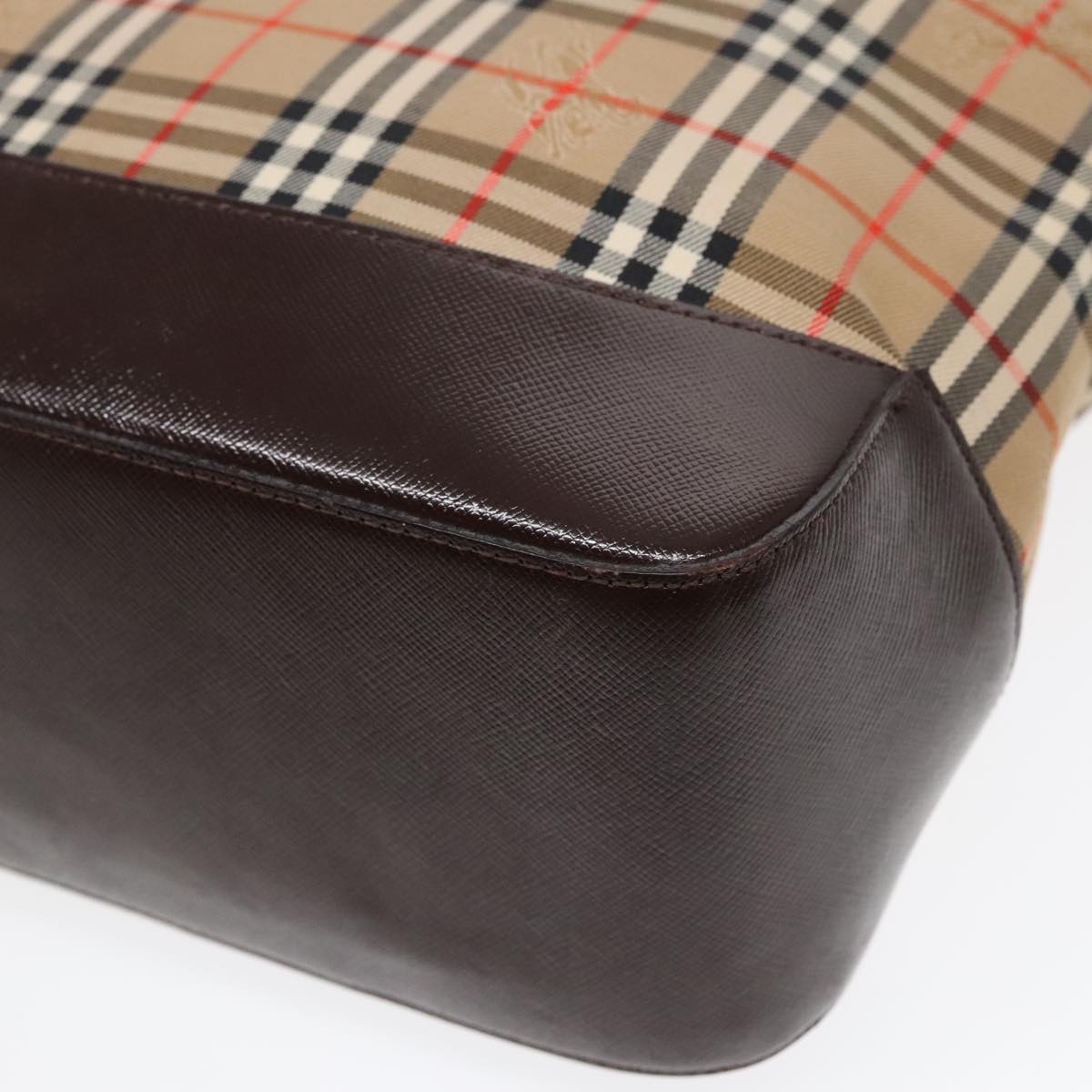 Burberry Nova Check Beige Canvas Shoulder Bag (Pre-Owned)