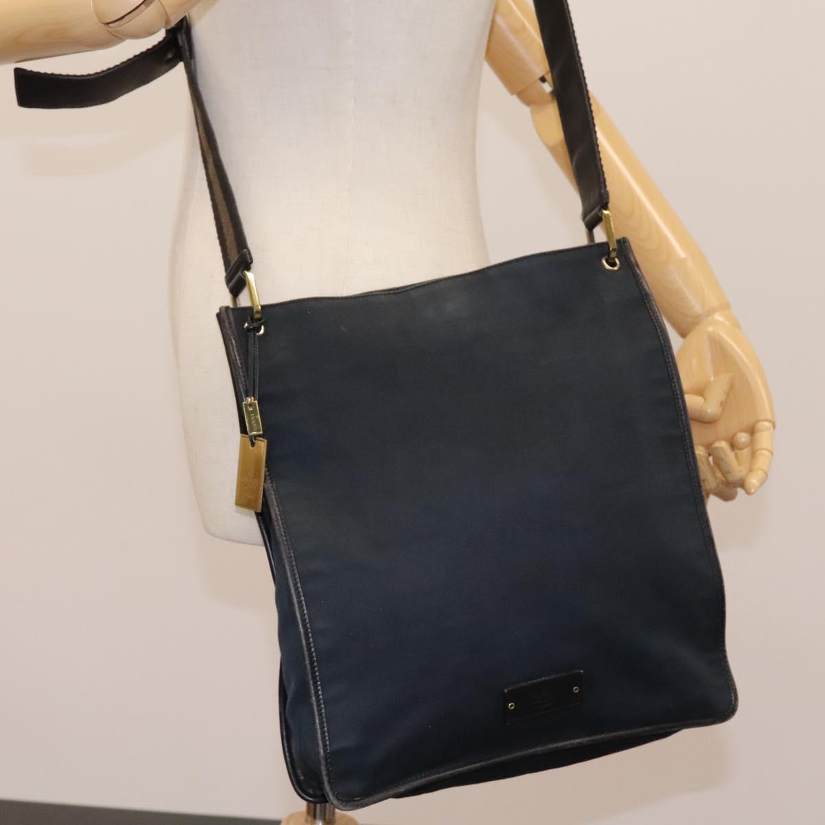 Gucci Navy Canvas Shoulder Bag (Pre-Owned)