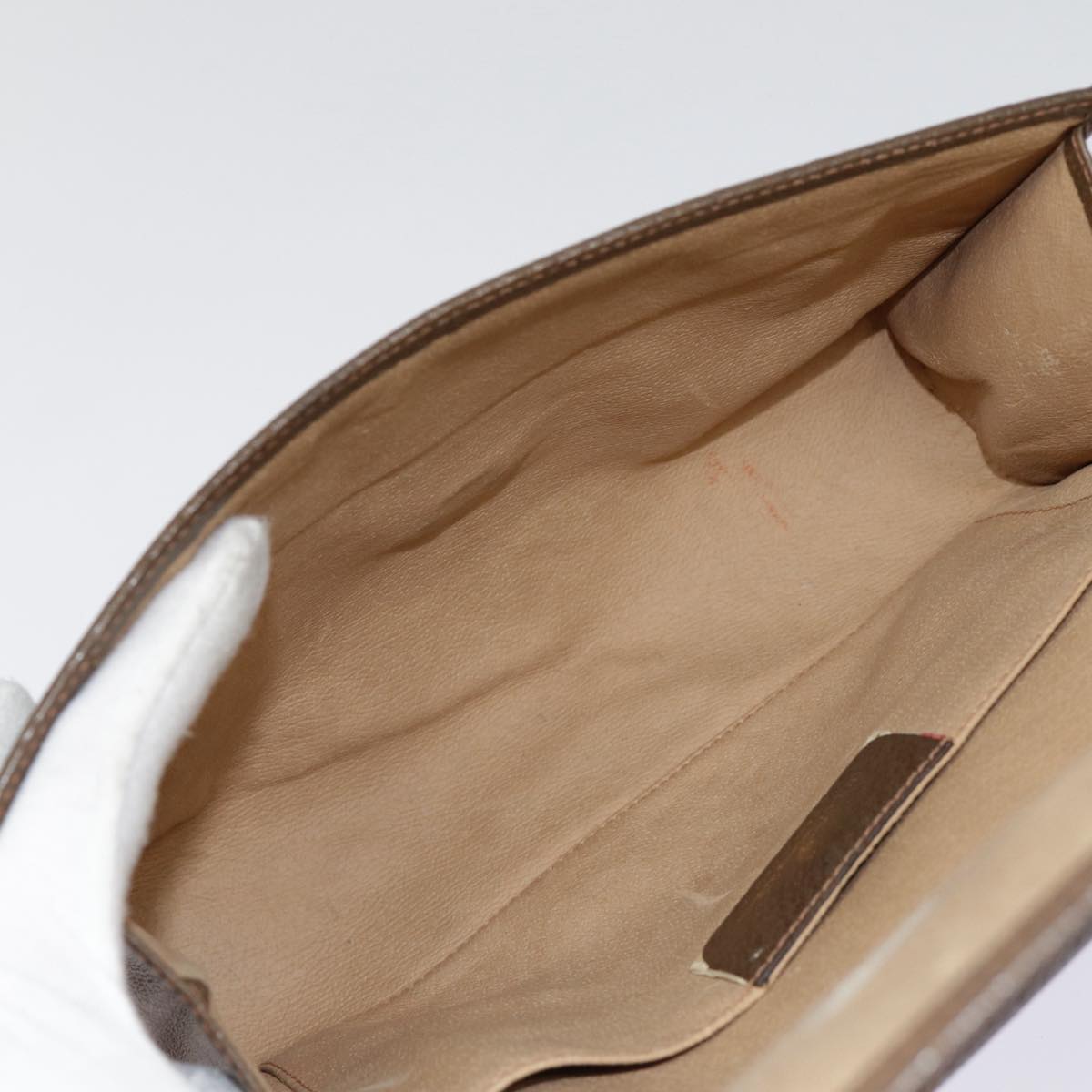 Gucci Ophidia Beige Canvas Clutch Bag (Pre-Owned)