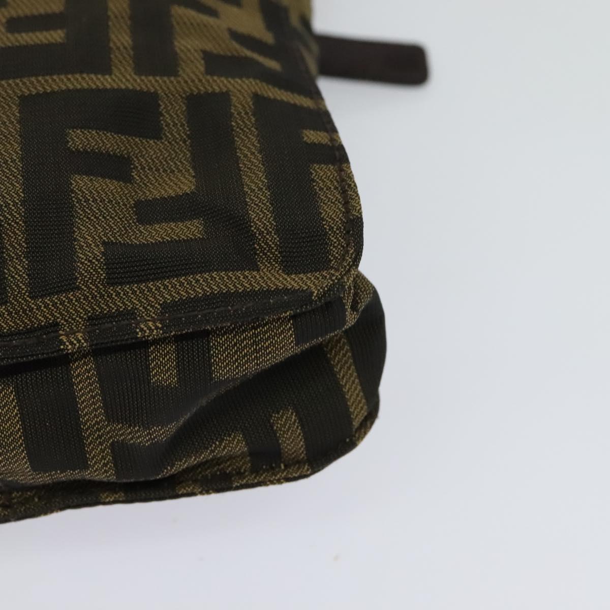 Fendi Zucca Brown Canvas Shoulder Bag (Pre-Owned)