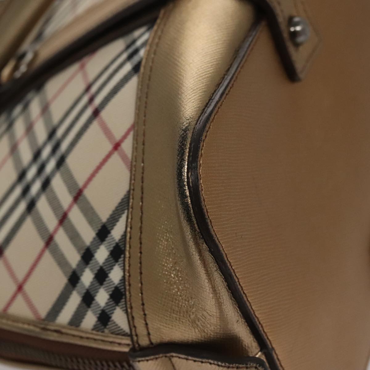 Burberry Nova Check Beige Canvas Handbag (Pre-Owned)