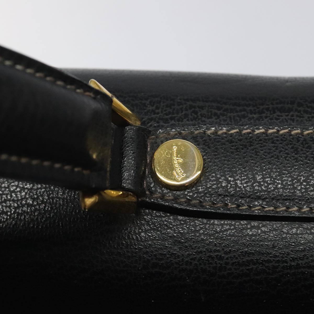 Salvatore Ferragamo Iconic Top Handle Black Leather Briefcase Bag (Pre-Owned)