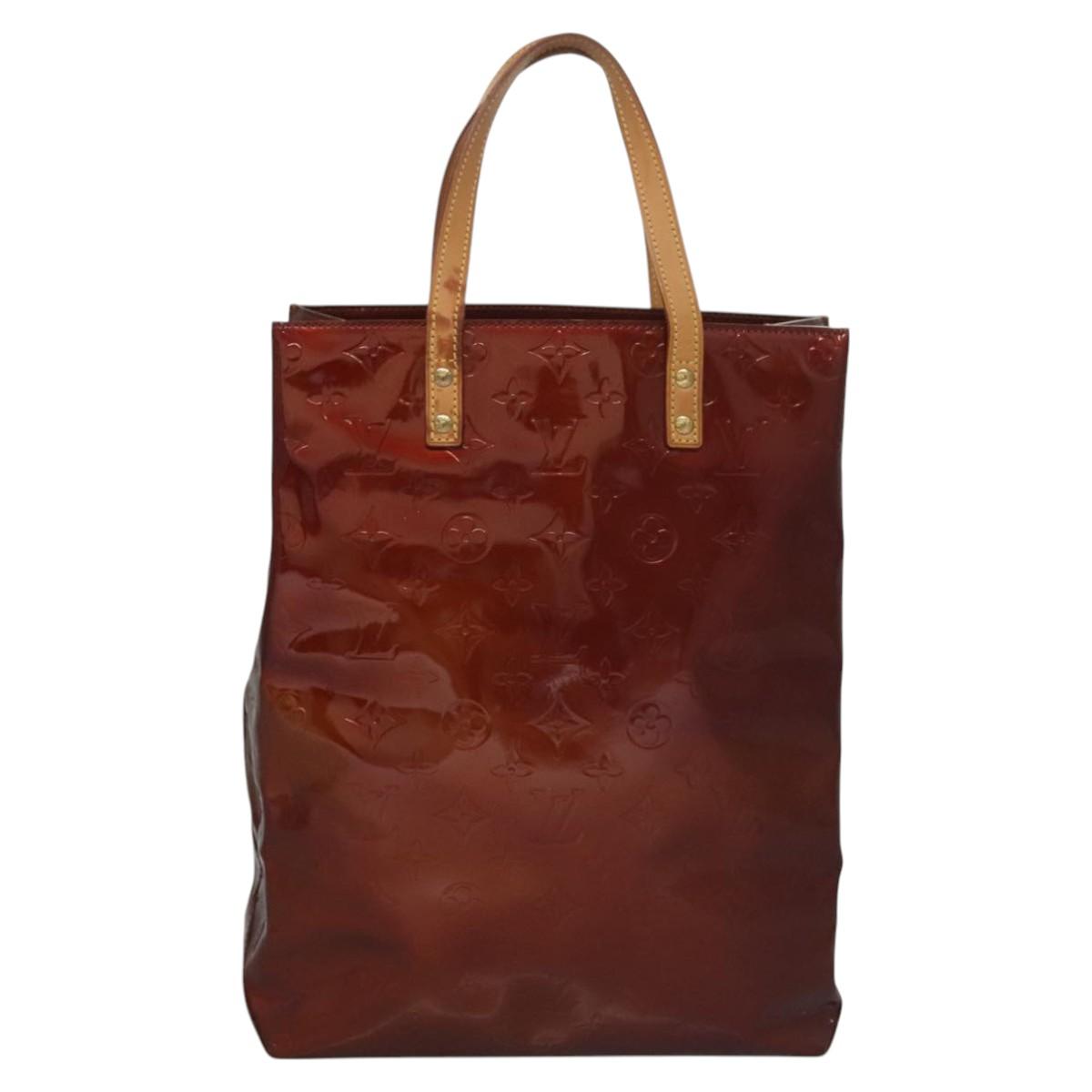 Louis Vuitton Reade Burgundy Patent Leather Handbag (Pre-Owned)