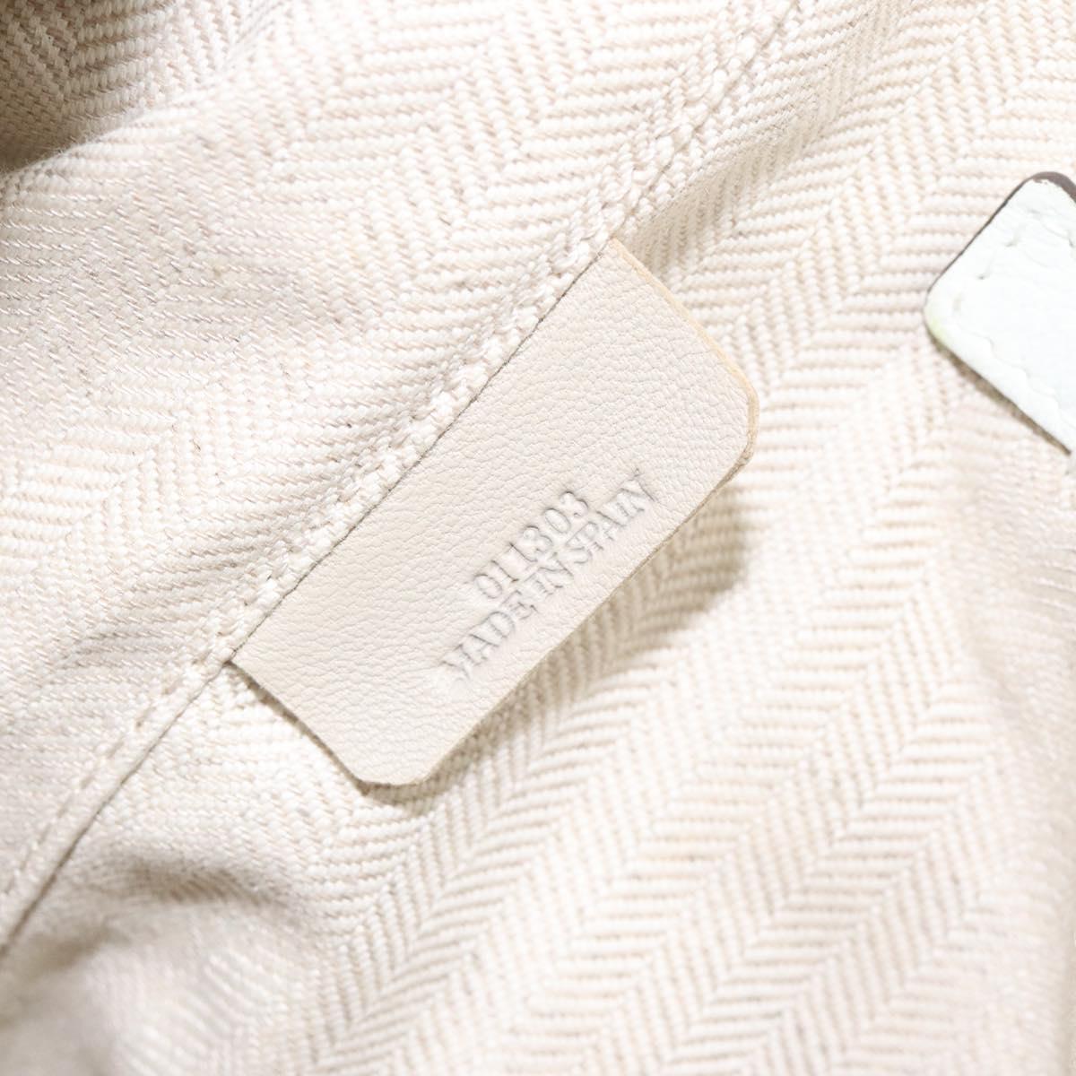 Loewe T Shopper White Leather Tote Bag (Pre-Owned)