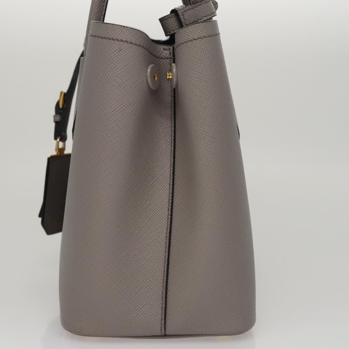 Prada Double Grey Leather Handbag (Pre-Owned)