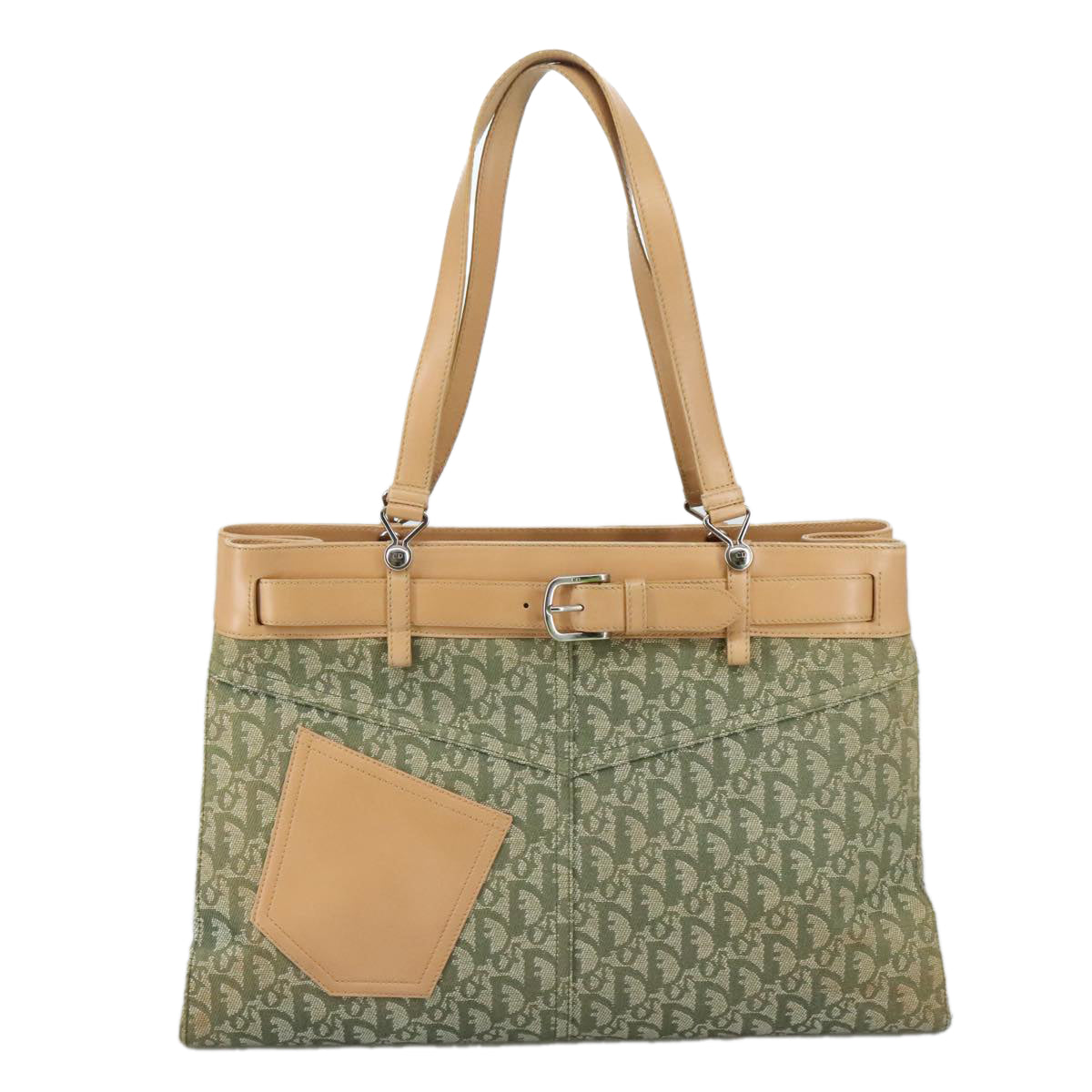 Dior Trotter Khaki Canvas Tote Bag (Pre-Owned)