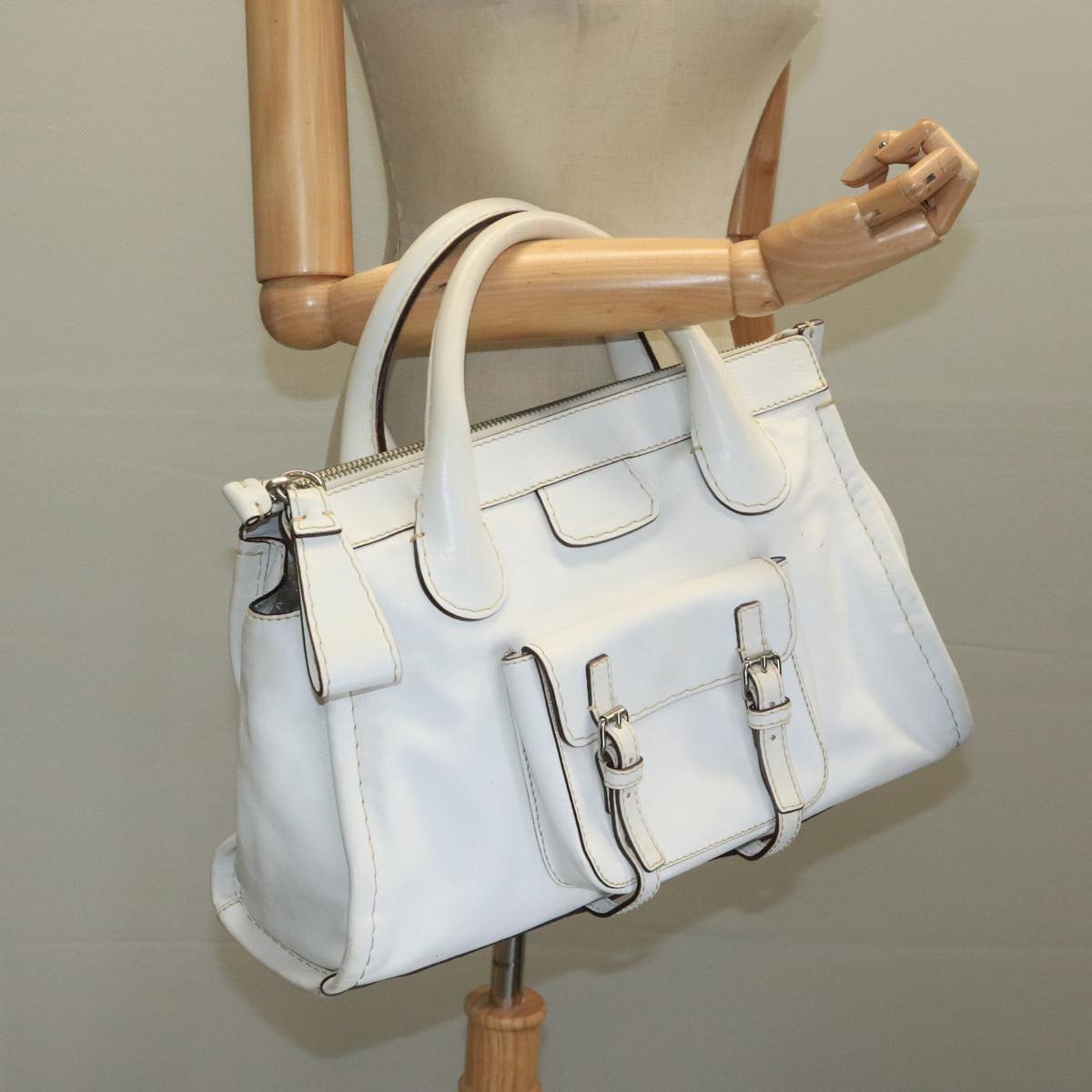 Chloé Edith White Leather Handbag (Pre-Owned)