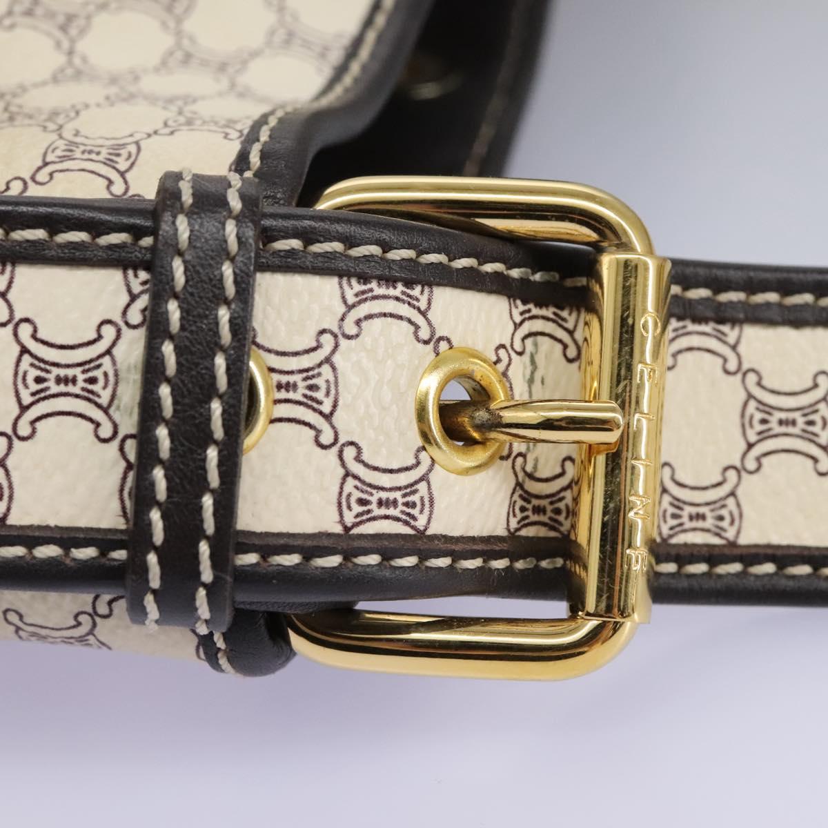 Céline Macadam White Canvas Shoulder Bag (Pre-Owned)