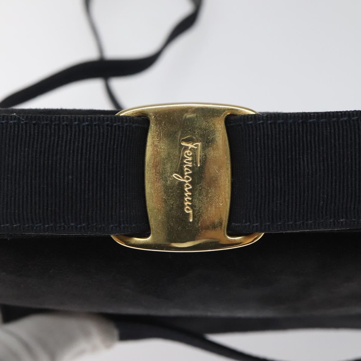 Salvatore Ferragamo Navy Suede Handbag (Pre-Owned)