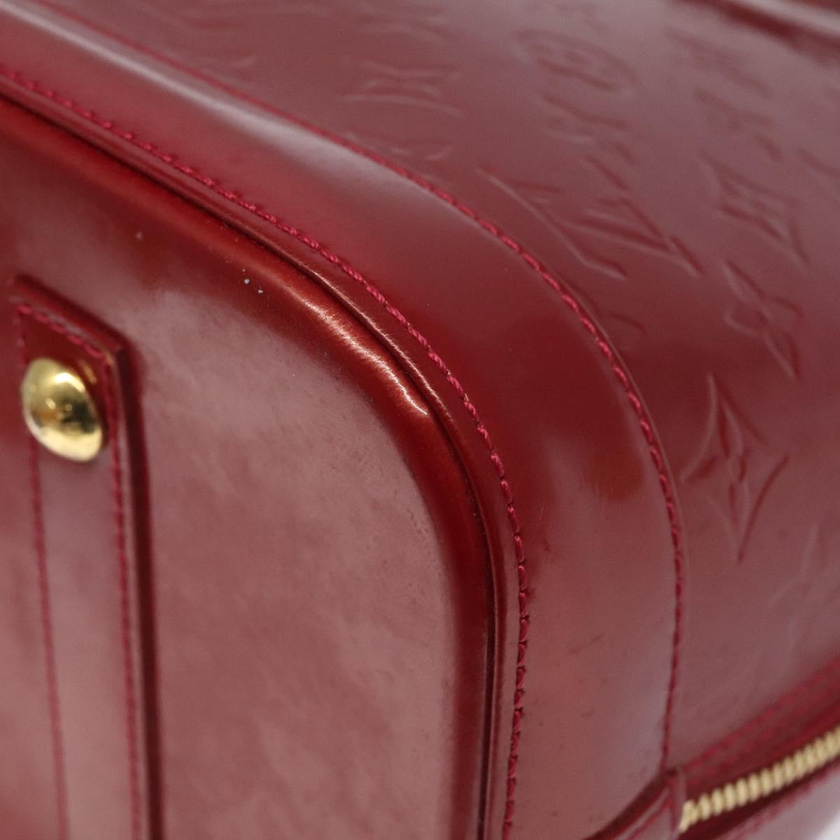 Louis Vuitton Alma Burgundy Patent Leather Handbag (Pre-Owned)