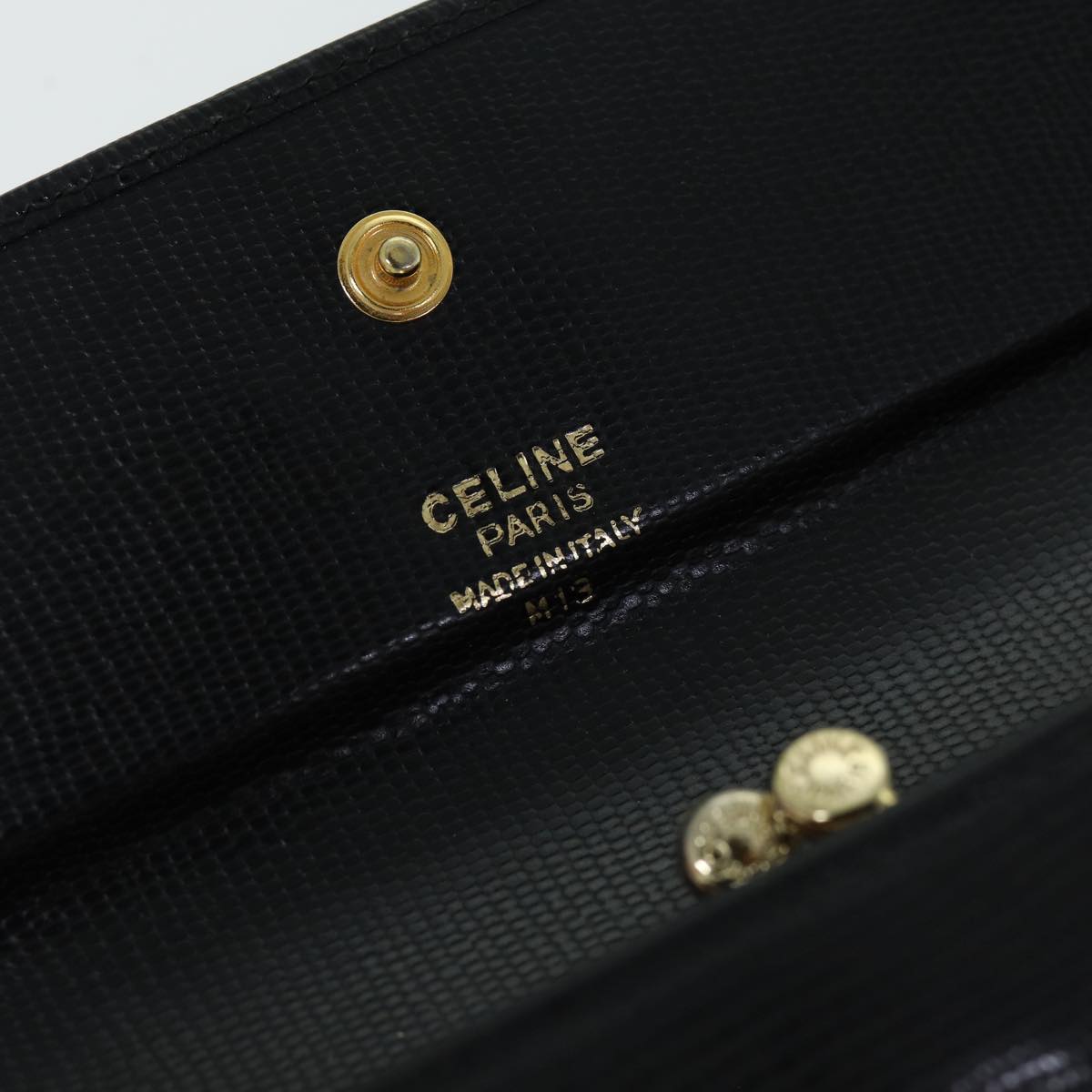 Céline Logo Du Cercle Black Leather Wallet (Pre-Owned)