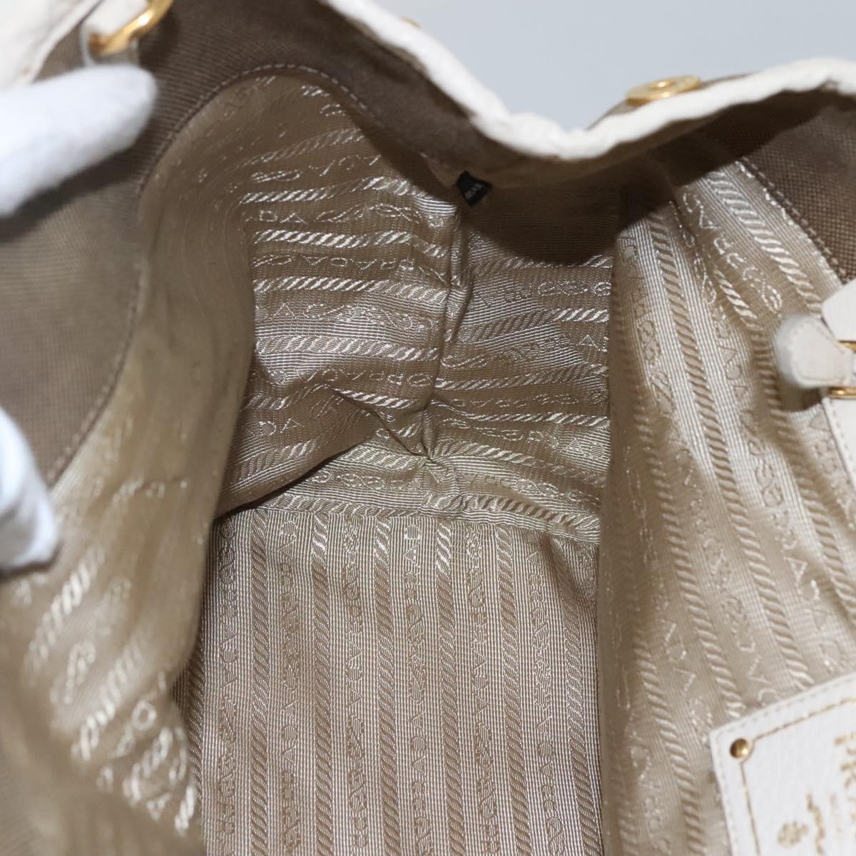 Prada Canapa Beige Canvas Handbag (Pre-Owned)