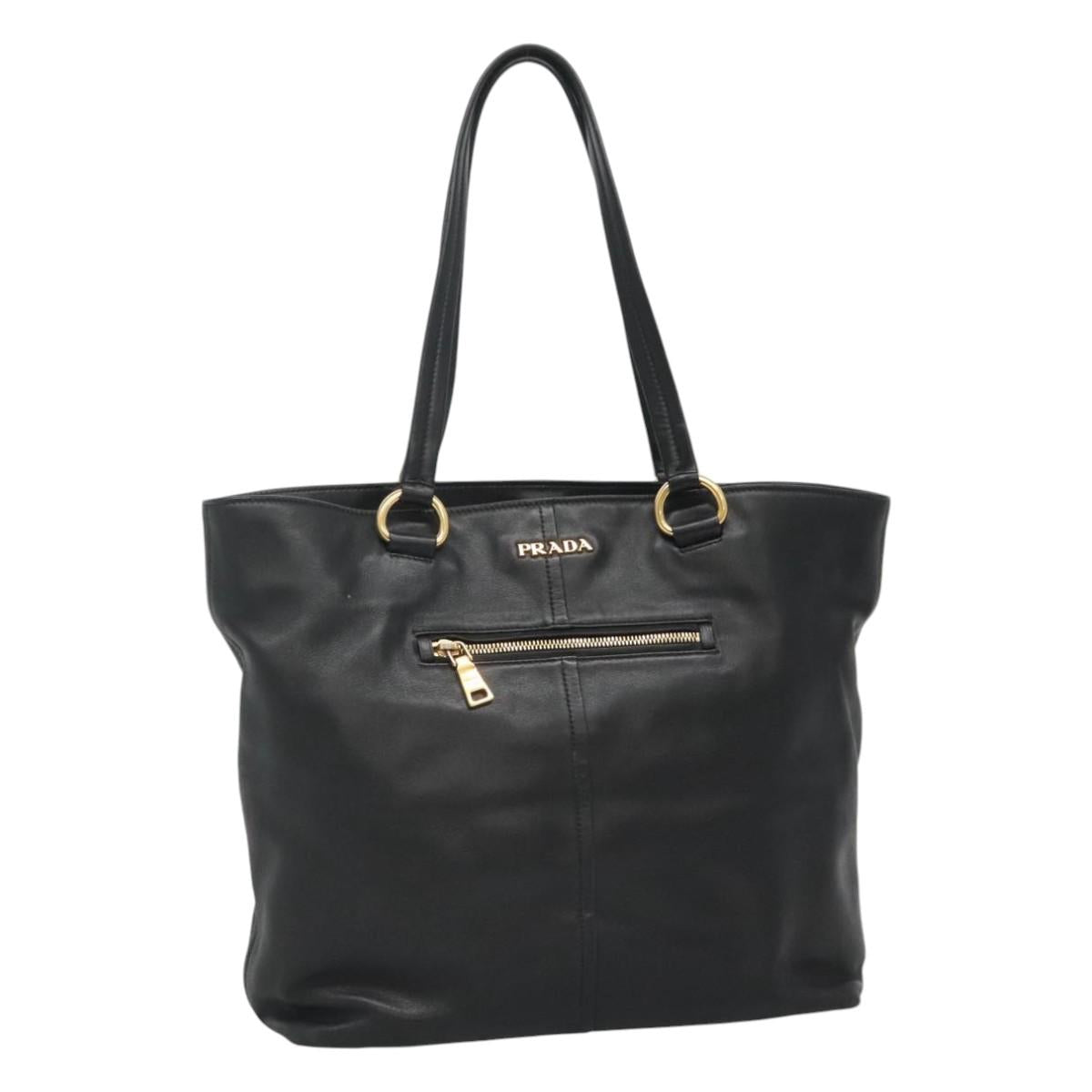 Prada Vitello Black Leather Tote Bag (Pre-Owned)