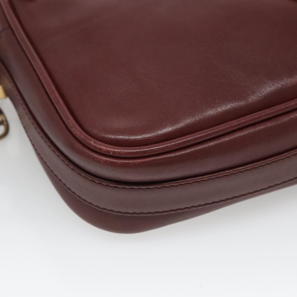 Cartier Must Line Burgundy Leather Shoulder Bag (Pre-Owned)