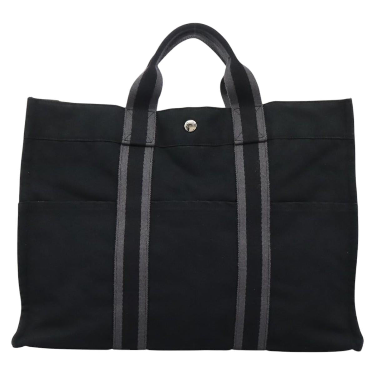 Hermès Toto Black Canvas Tote Bag (Pre-Owned)