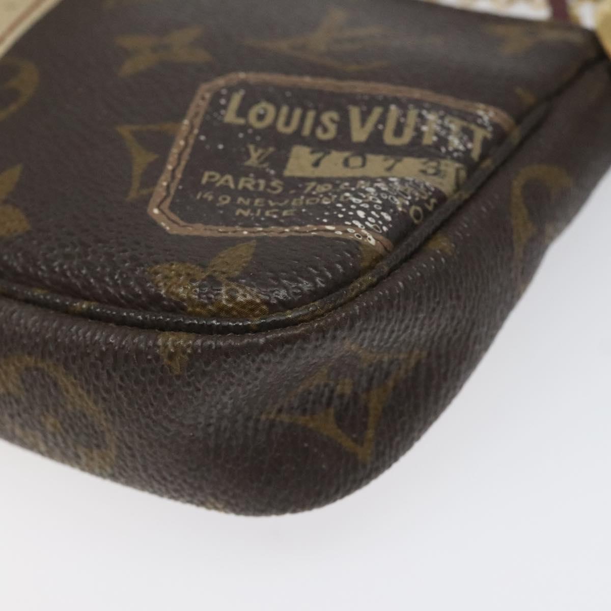 Louis Vuitton Mini Pochette Accessoires Brown Canvas Clutch Bag (Pre-Owned)