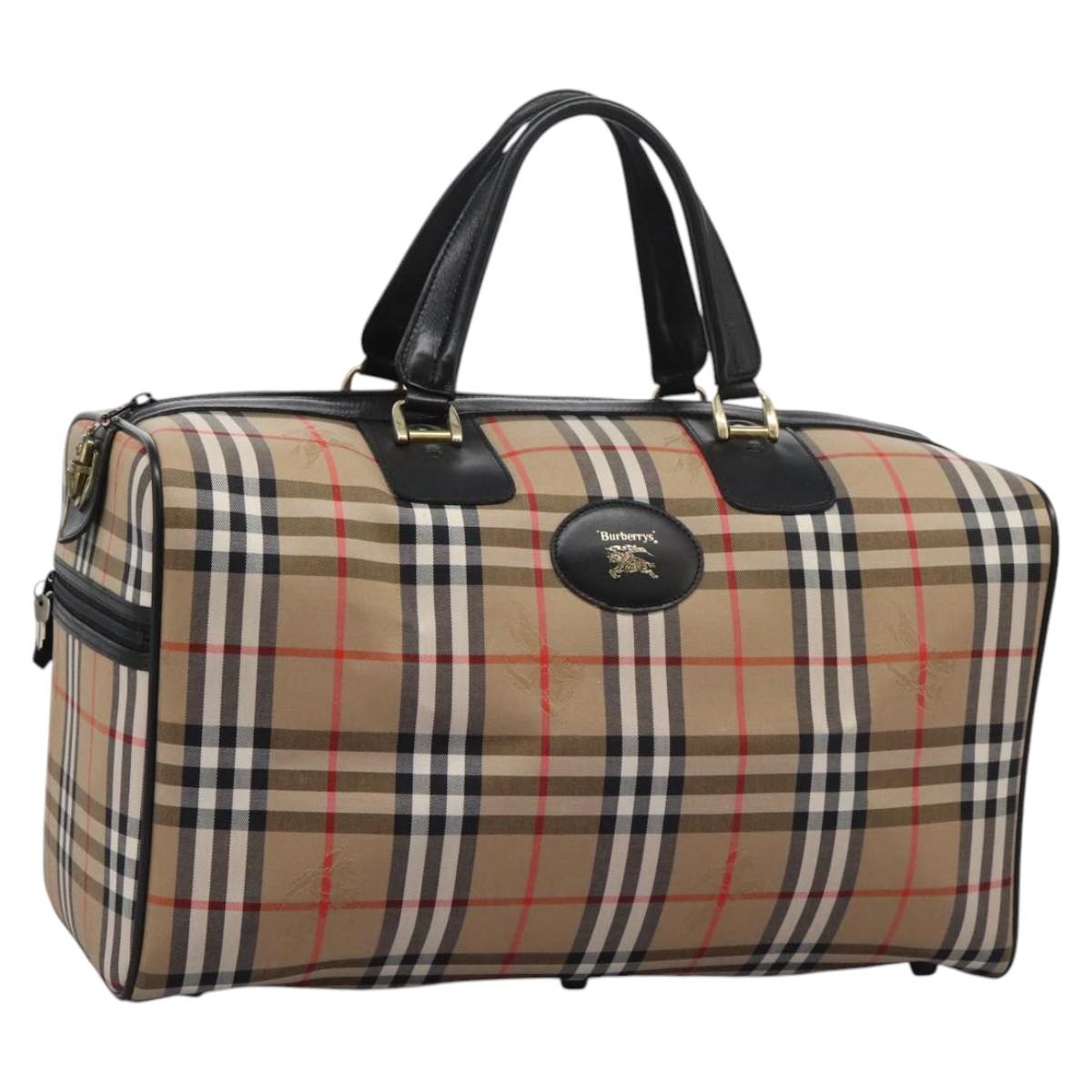 Burberry Nova Check Beige Canvas Travel Bag (Pre-Owned)