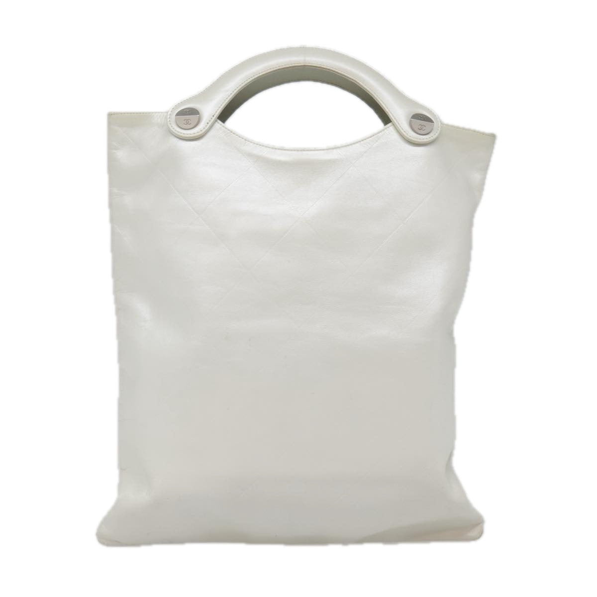 Chanel Matelassé White Leather Handbag (Pre-Owned)