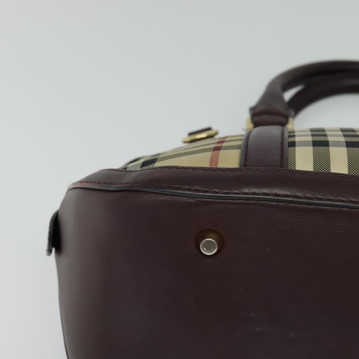 Burberry Nova Check Beige Canvas Handbag (Pre-Owned)
