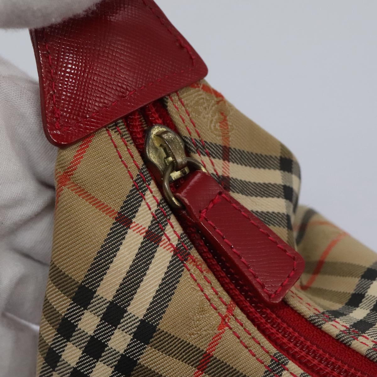 Burberry Nova Check Beige Canvas Shoulder Bag (Pre-Owned)