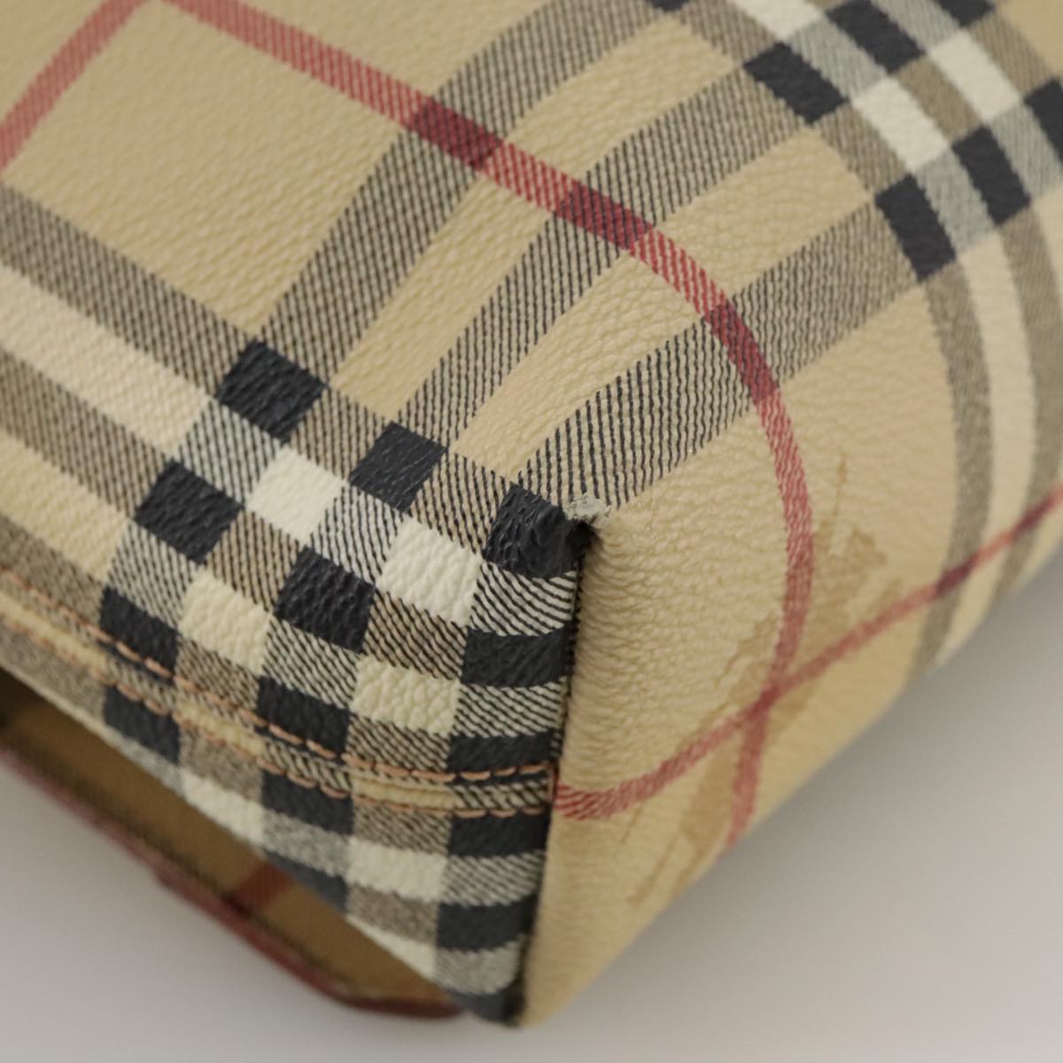 Burberry Nova Check Beige Canvas Shoulder Bag (Pre-Owned)