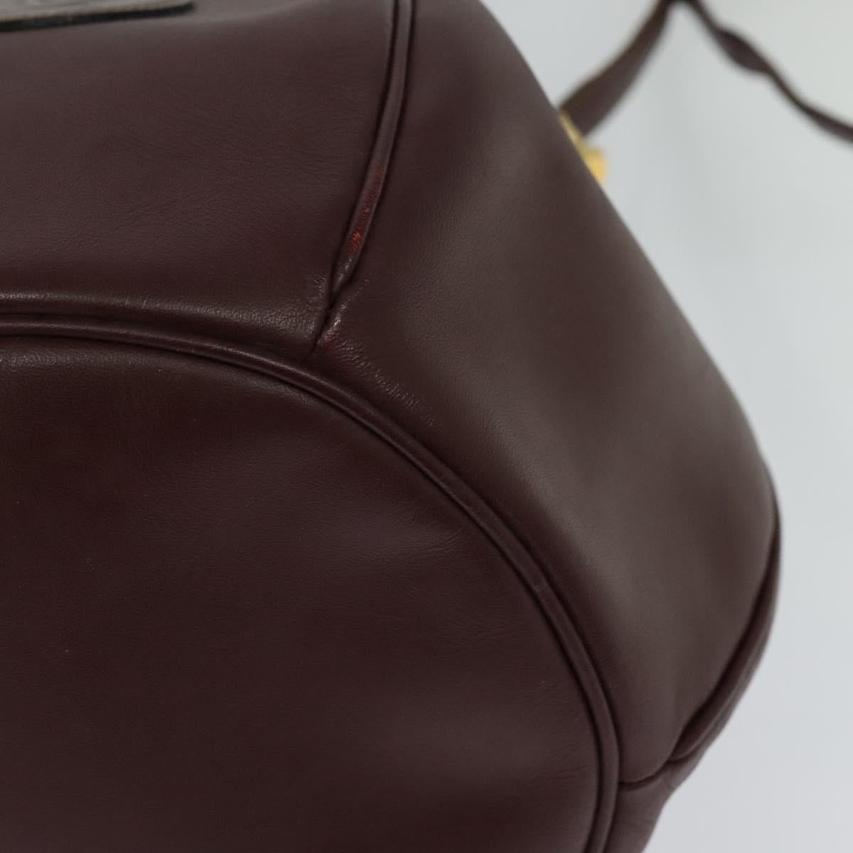 Cartier Must Line Burgundy Leather Shoulder Bag (Pre-Owned)