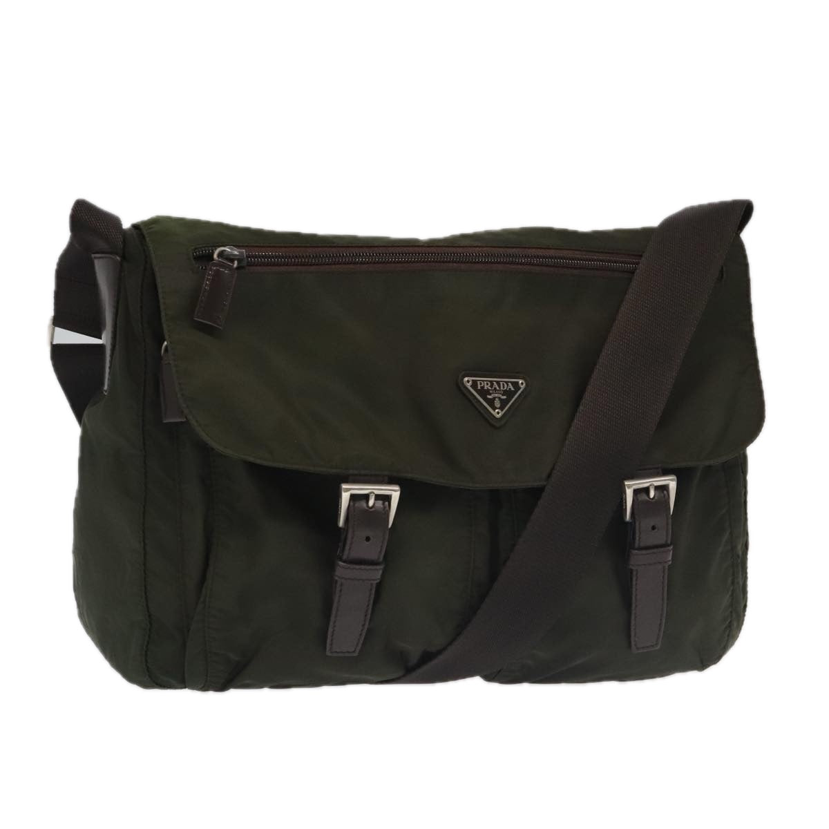 Prada Re-Edition Khaki Synthetic Shoulder Bag (Pre-Owned)