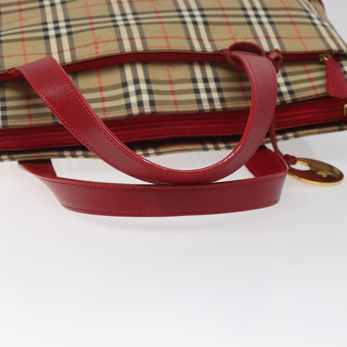 Burberry Nova Check Beige Canvas Handbag (Pre-Owned)