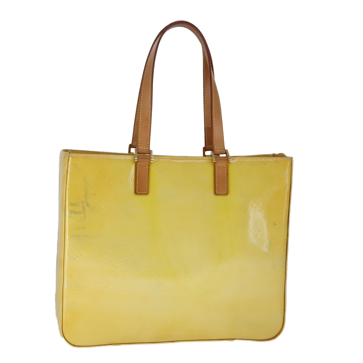 Louis Vuitton Columbus Yellow Patent Leather Tote Bag (Pre-Owned)