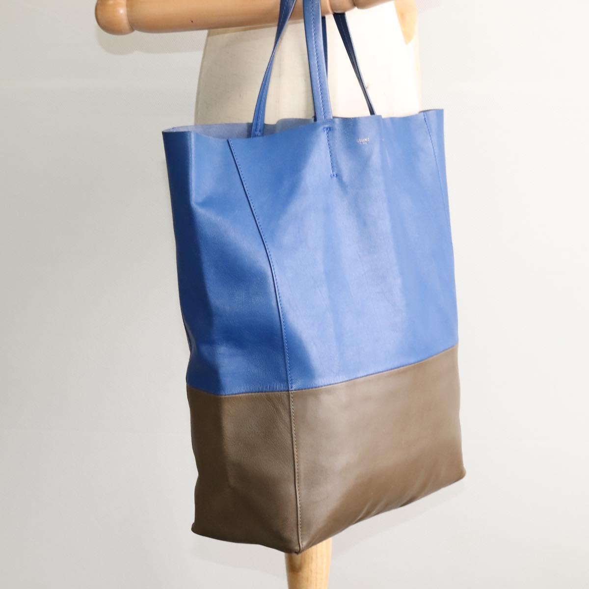 Céline Cabas Vertical Blue Leather Handbag (Pre-Owned)