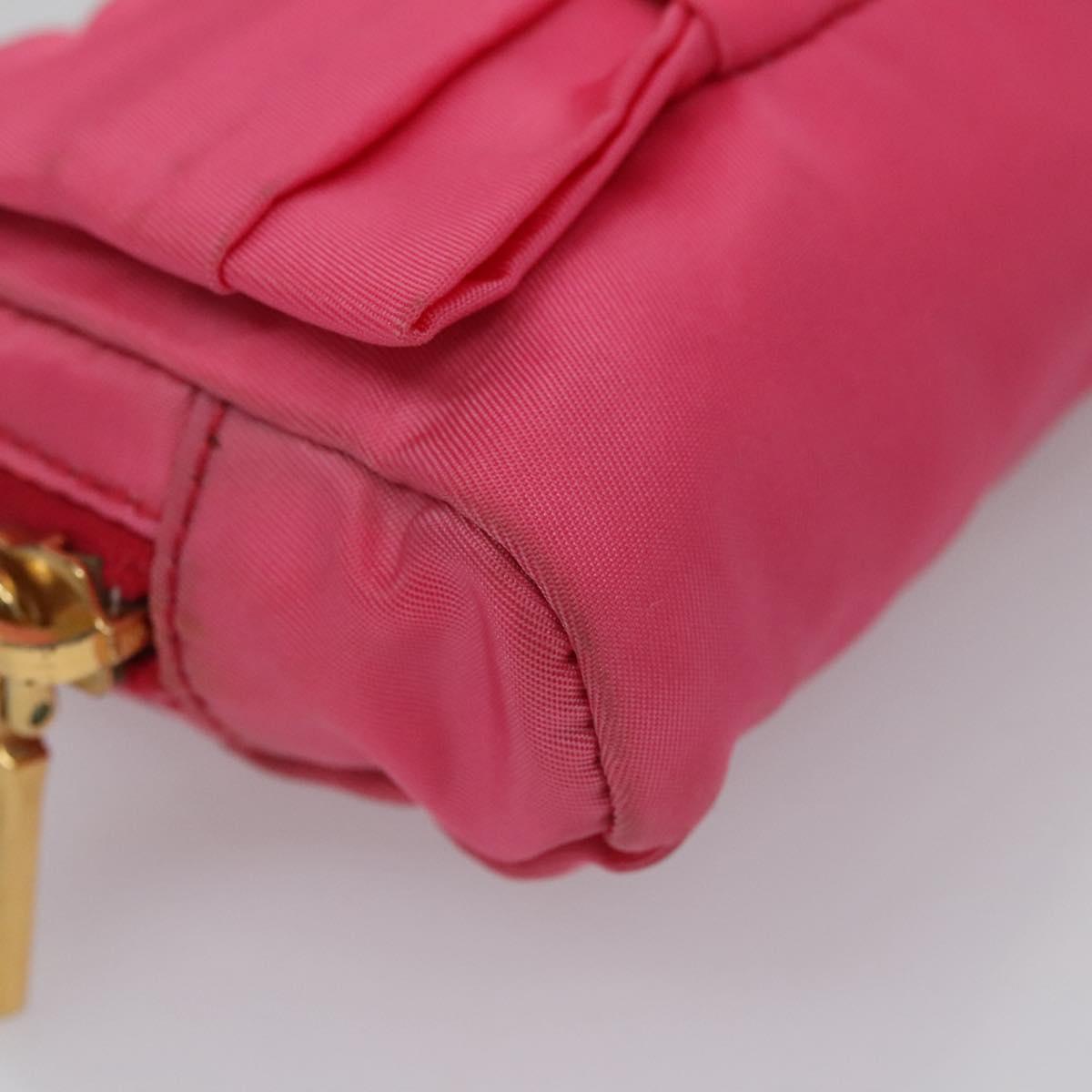 Prada Ribbon Pink Synthetic Clutch Bag (Pre-Owned)