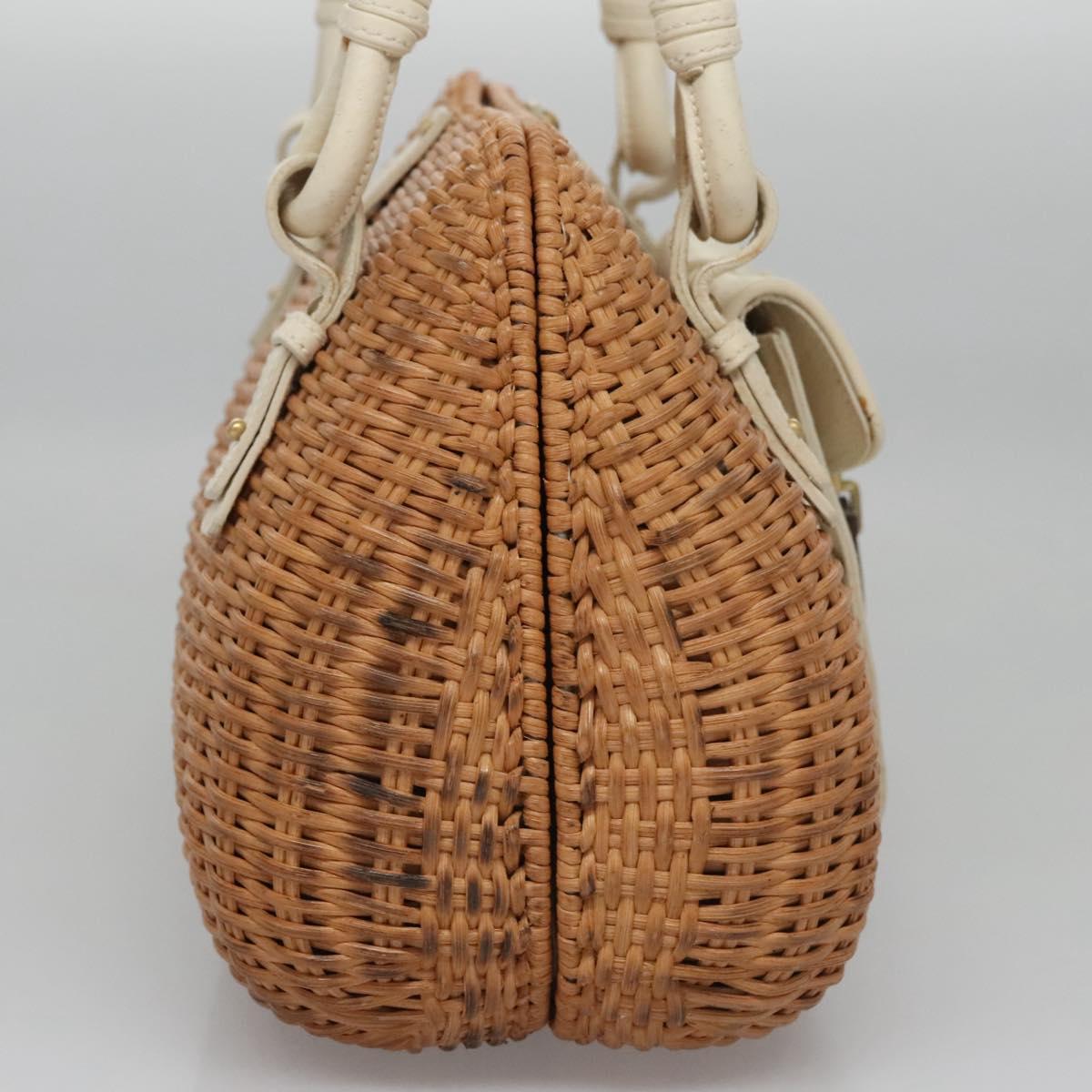 Salvatore Ferragamo Gancini Brown Wicker Handbag (Pre-Owned)