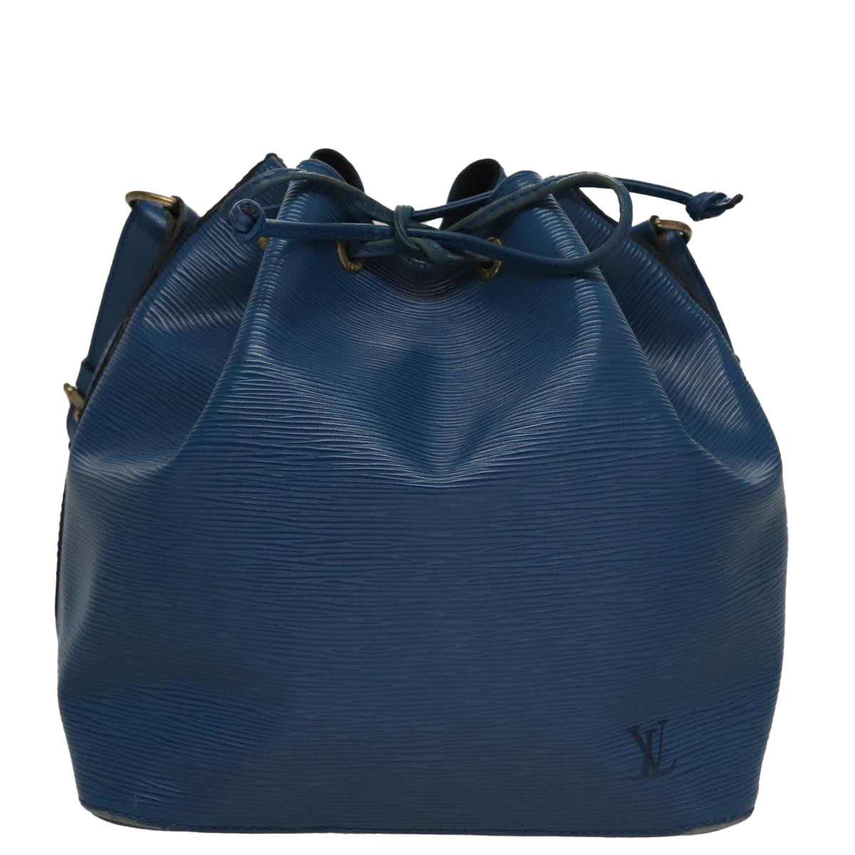Louis Vuitton Petit Noé Blue Leather Shoulder Bag (Pre-Owned)