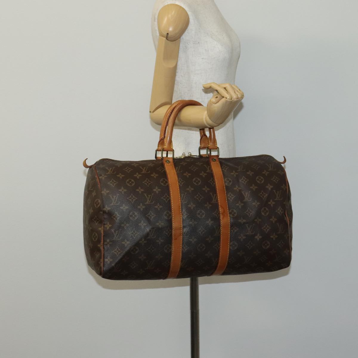 Louis Vuitton Keepall 45 Brown Canvas Travel Bag (Pre-Owned)