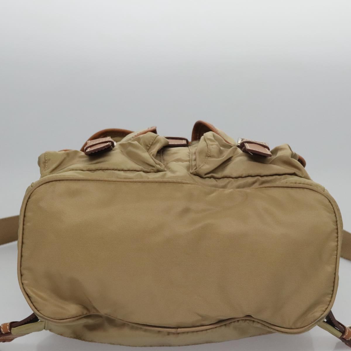 Prada Re-Nylon Khaki Synthetic Backpack Bag (Pre-Owned)