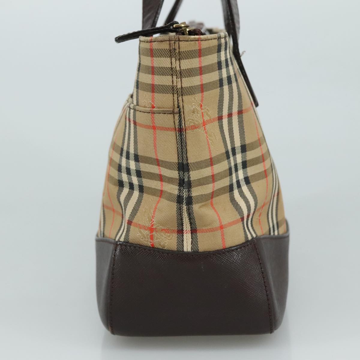 Burberry Nova Check Beige Canvas Handbag (Pre-Owned)