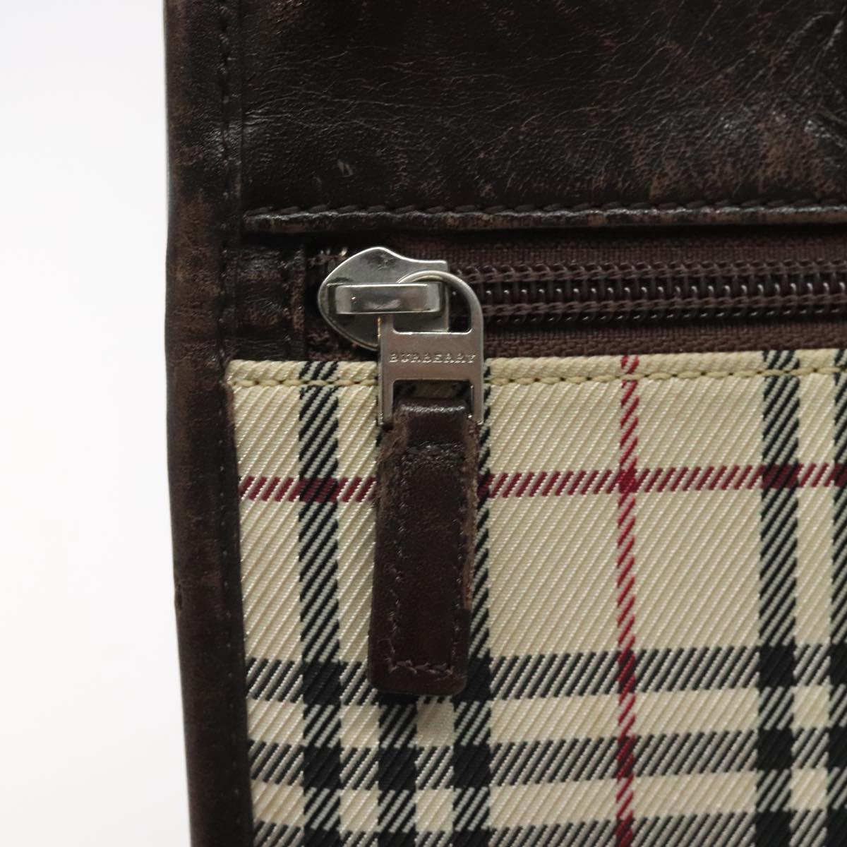 Burberry Nova Check Beige Canvas Shoulder Bag (Pre-Owned)
