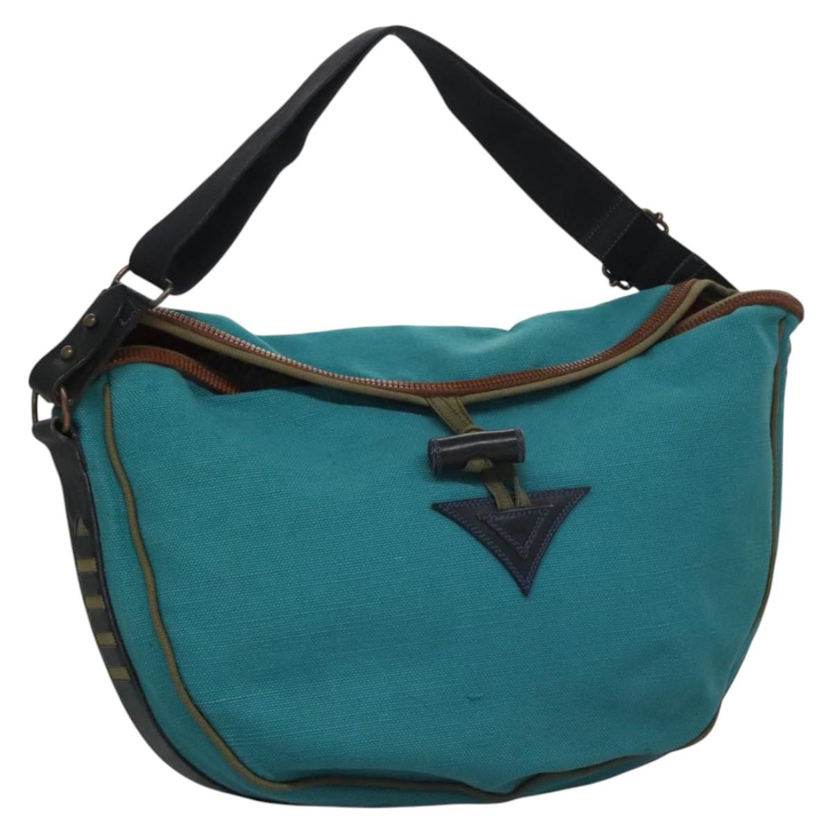 Bally Blue Canvas Handbag (Pre-Owned)