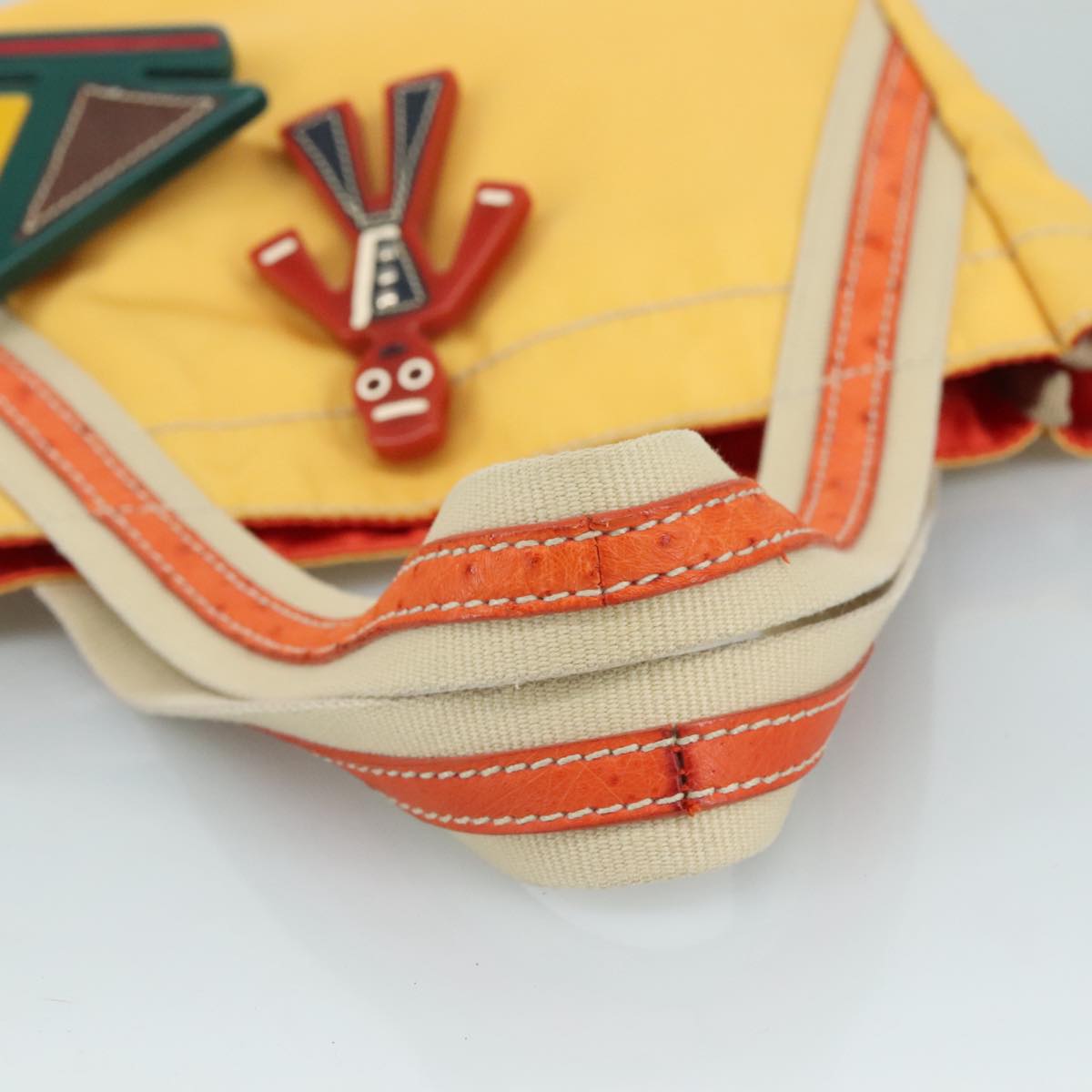 Prada Tessuto Yellow Canvas Handbag (Pre-Owned)