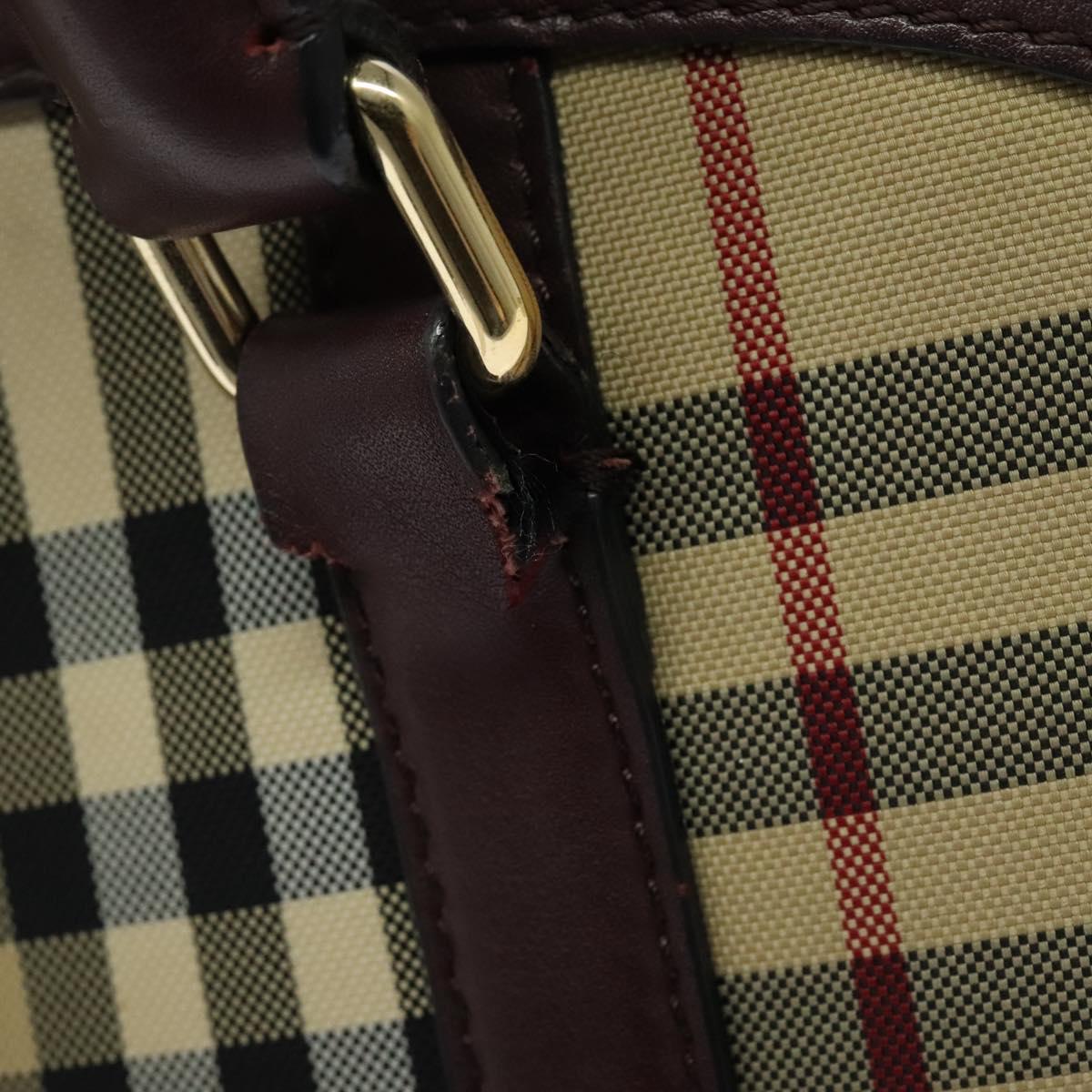 Burberry Nova Check Beige Canvas Handbag (Pre-Owned)