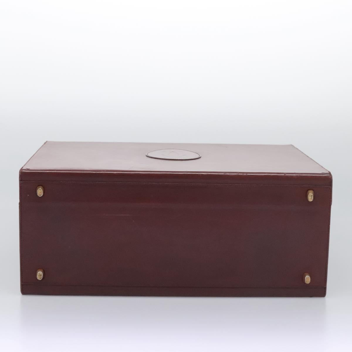 Cartier Must De Cartier Burgundy Leather Travel Bag (Pre-Owned)