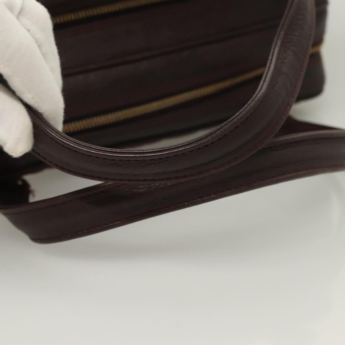 Chanel Chocolate Bar Burgundy Canvas Handbag (Pre-Owned)