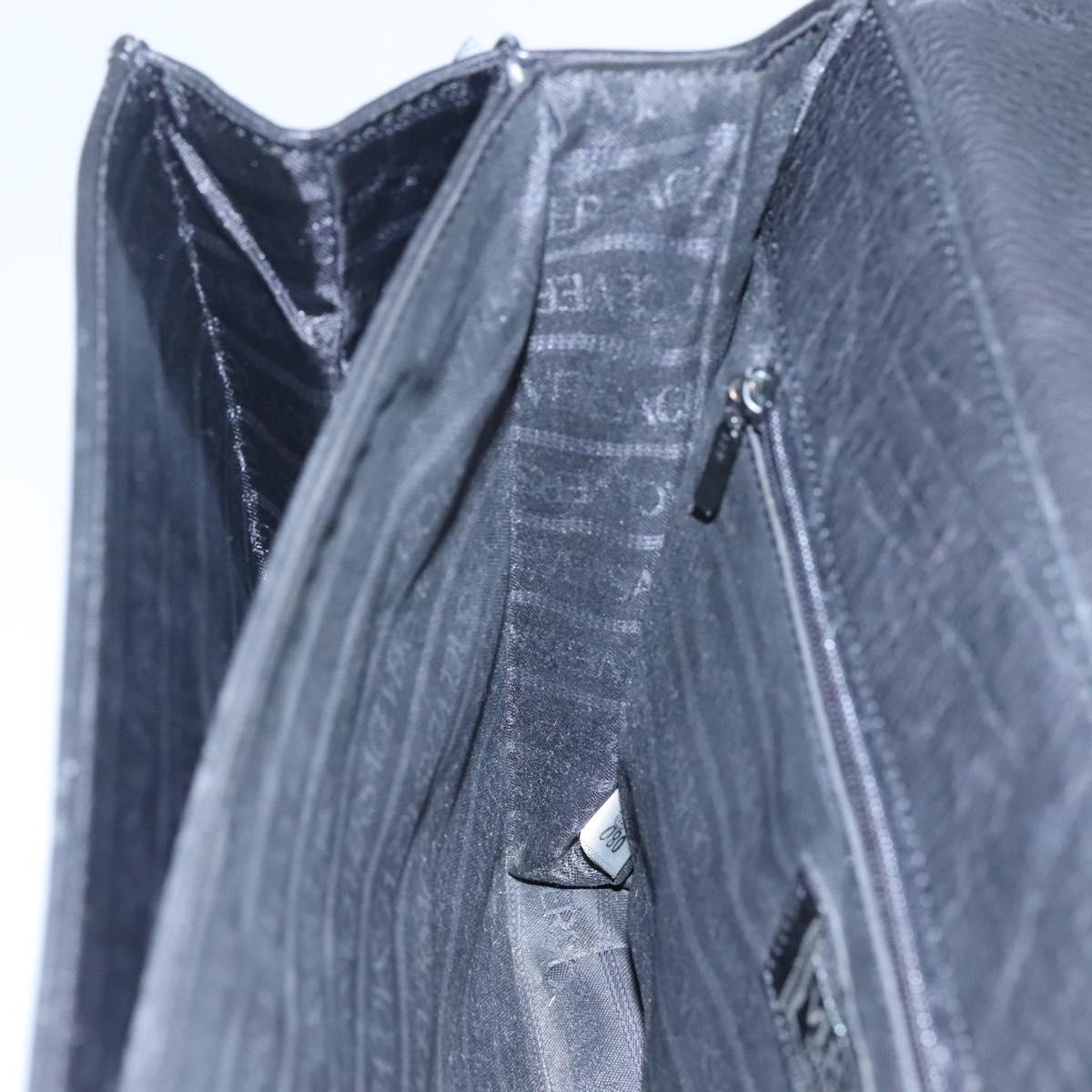 Versace Medusa Black Leather Briefcase Bag (Pre-Owned)