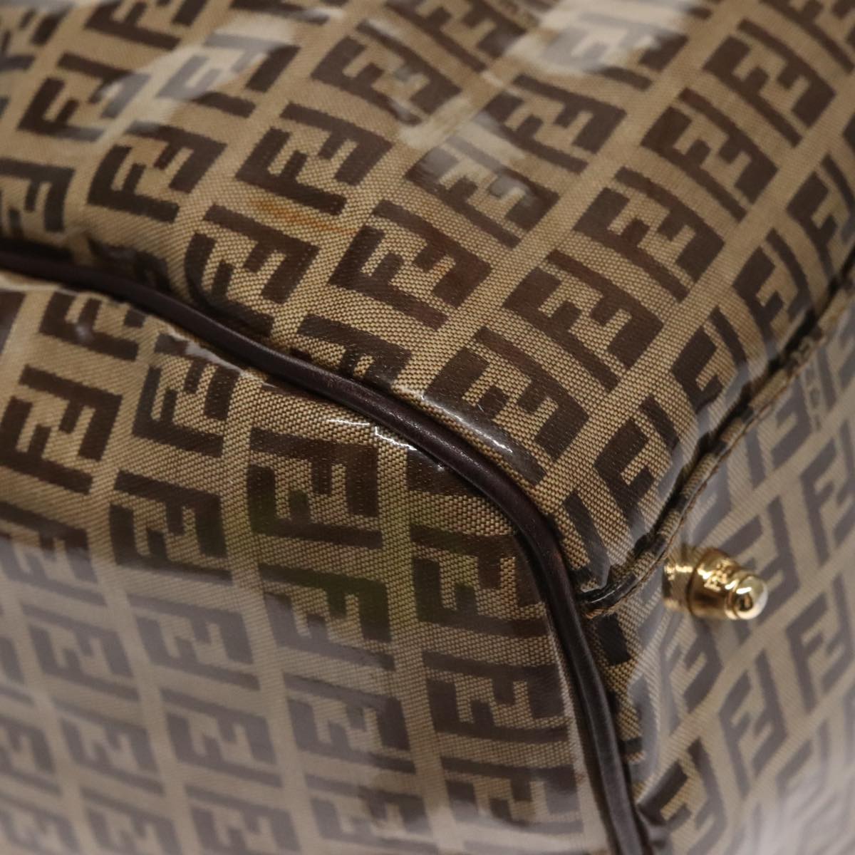 Fendi Zucchino Brown Canvas Travel Bag (Pre-Owned)