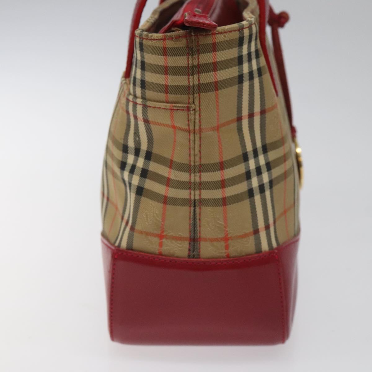 Burberry Nova Check Beige Canvas Handbag (Pre-Owned)