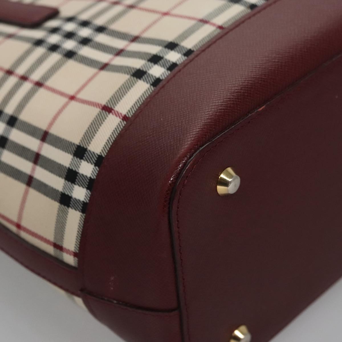 Burberry Nova Check Beige Canvas Shoulder Bag (Pre-Owned)
