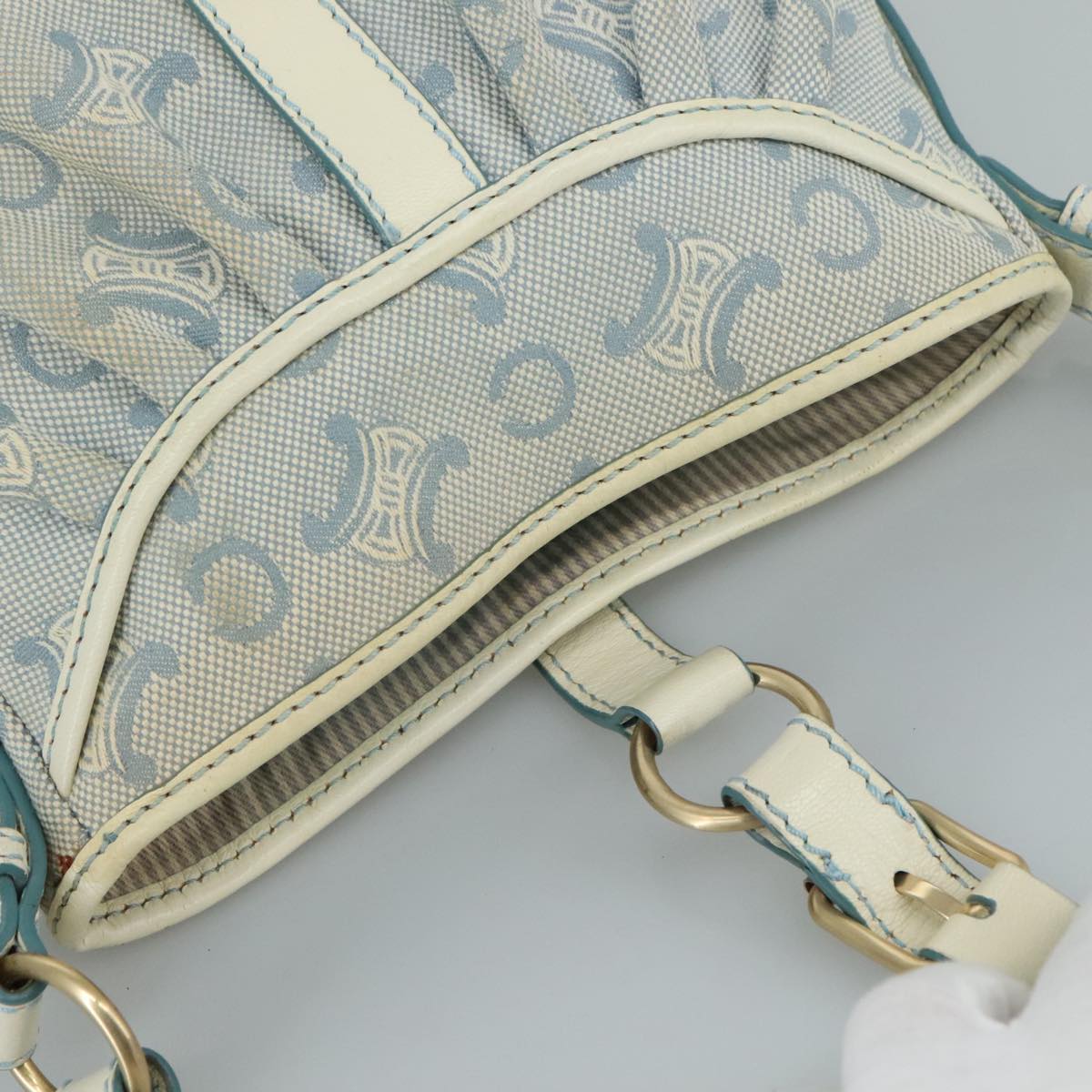 Céline Macadam Blue Canvas Shoulder Bag (Pre-Owned)