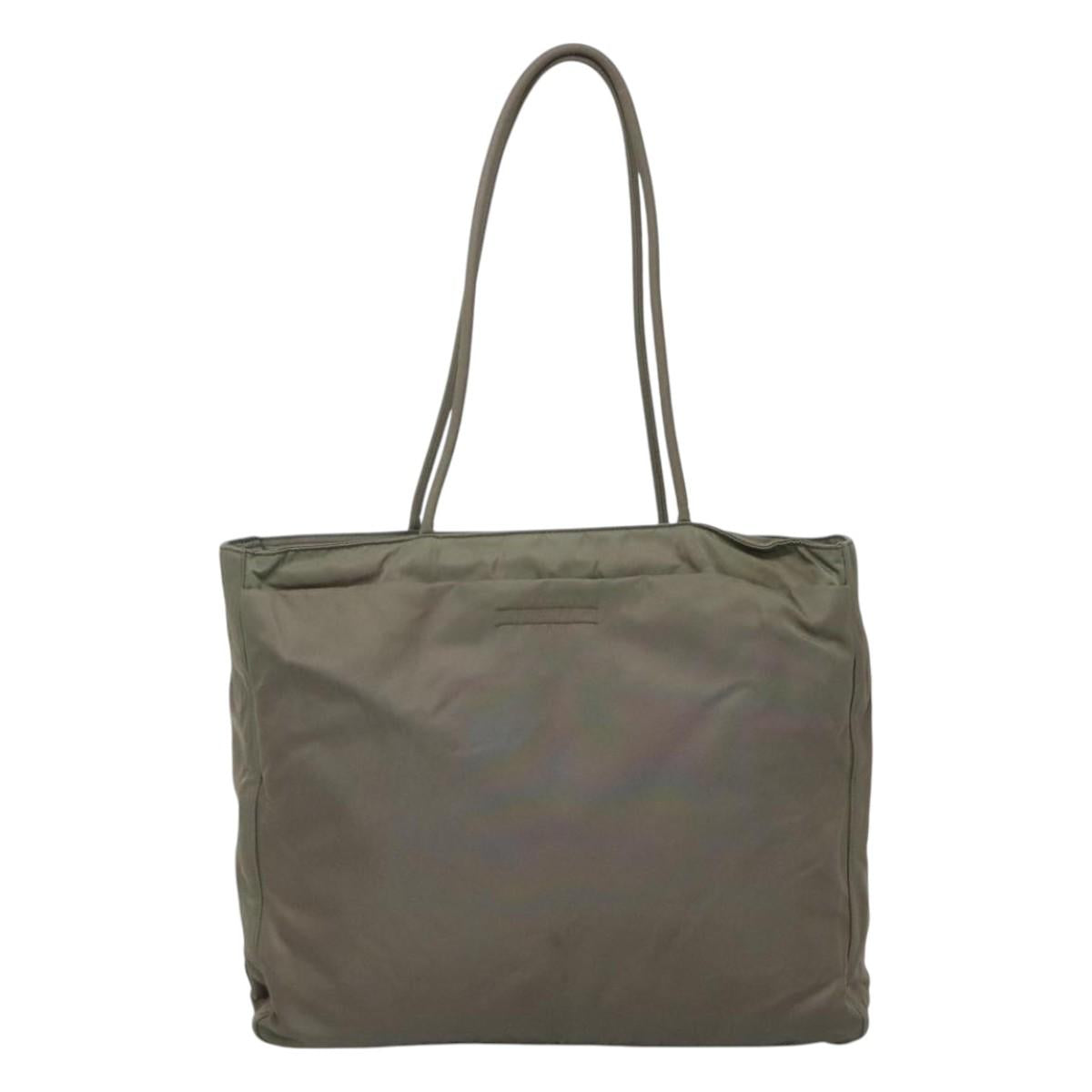 Prada Shopping Khaki Synthetic Tote Bag (Pre-Owned)